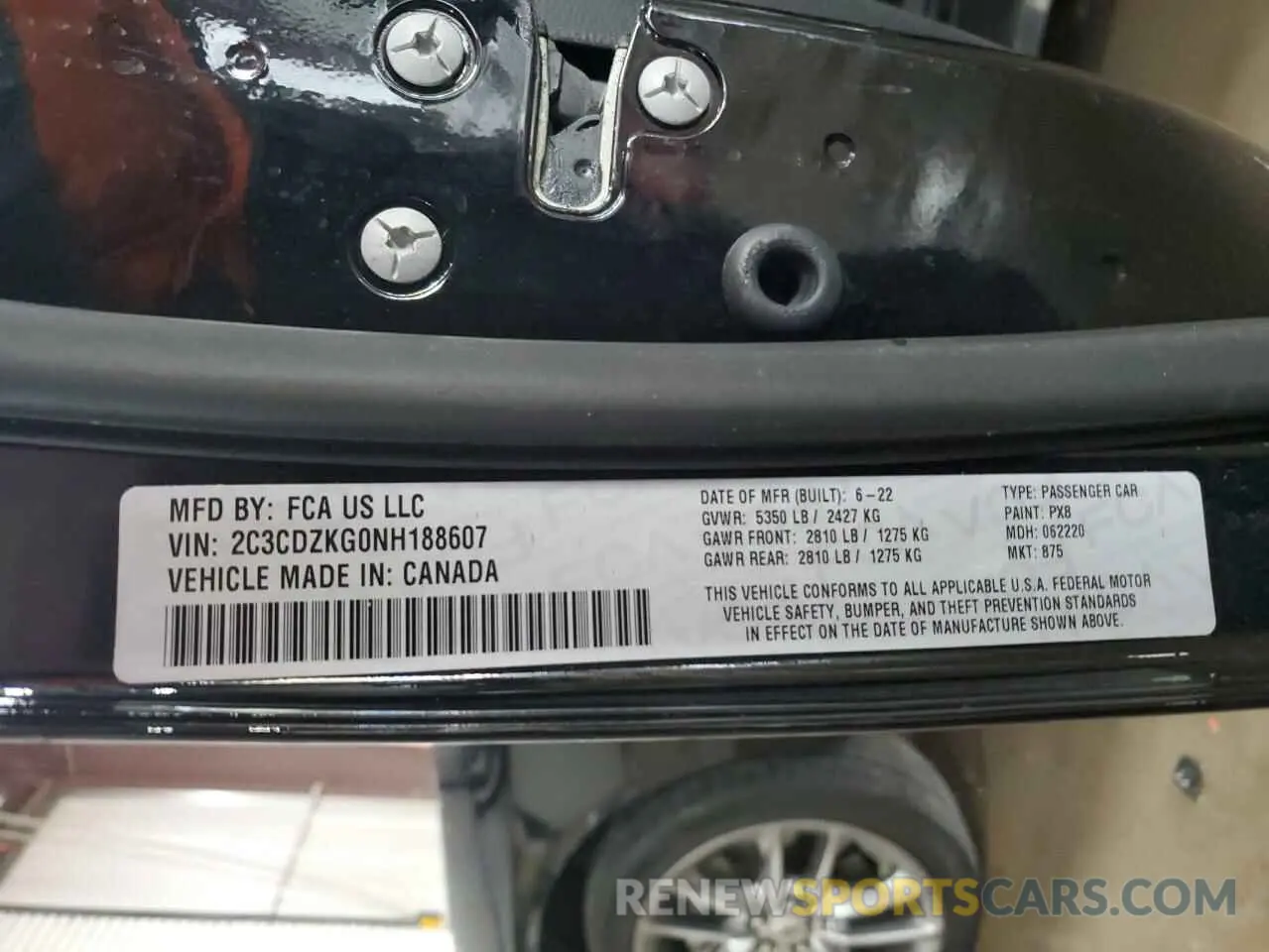 13 fotografías del automóvil dañado 2C3CDZKG0NH188607 DODGE CHALLENGER 2022