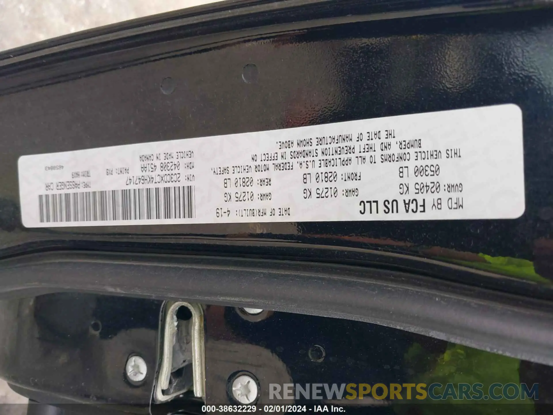 9 fotografías del automóvil dañado 2C3CDXCT4KH647147 DODGE CHARGER 2019