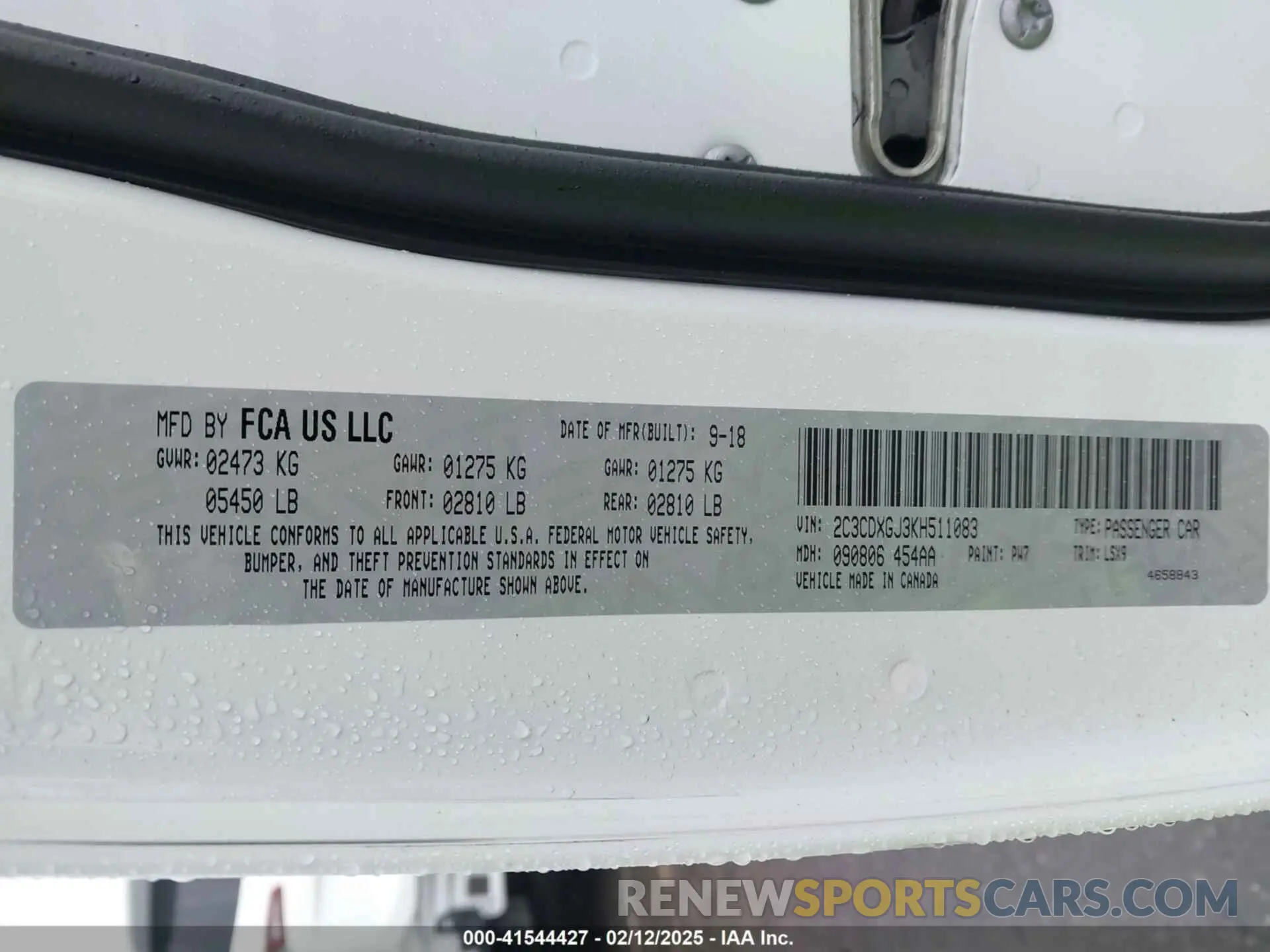 9 fotografías del automóvil dañado 2C3CDXGJ3KH511083 DODGE CHARGER 2019