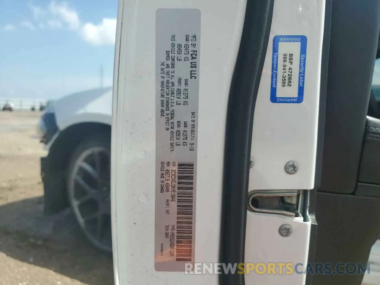 13 fotografías del automóvil dañado 2C3CDXGJ3KH519846 DODGE CHARGER 2019