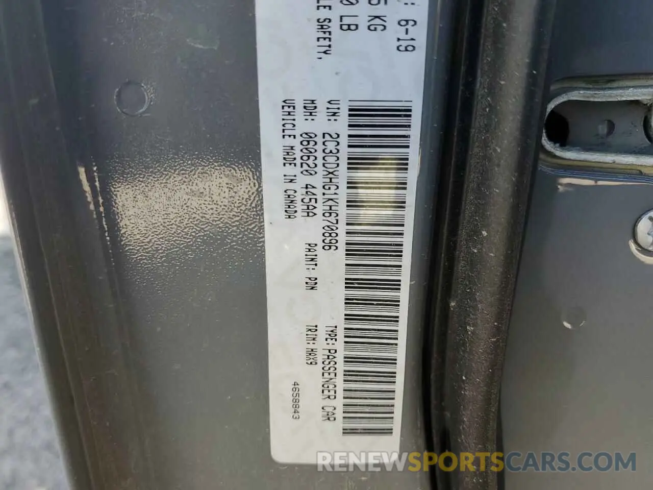 12 fotografías del automóvil dañado 2C3CDXHG1KH670896 DODGE CHARGER 2019