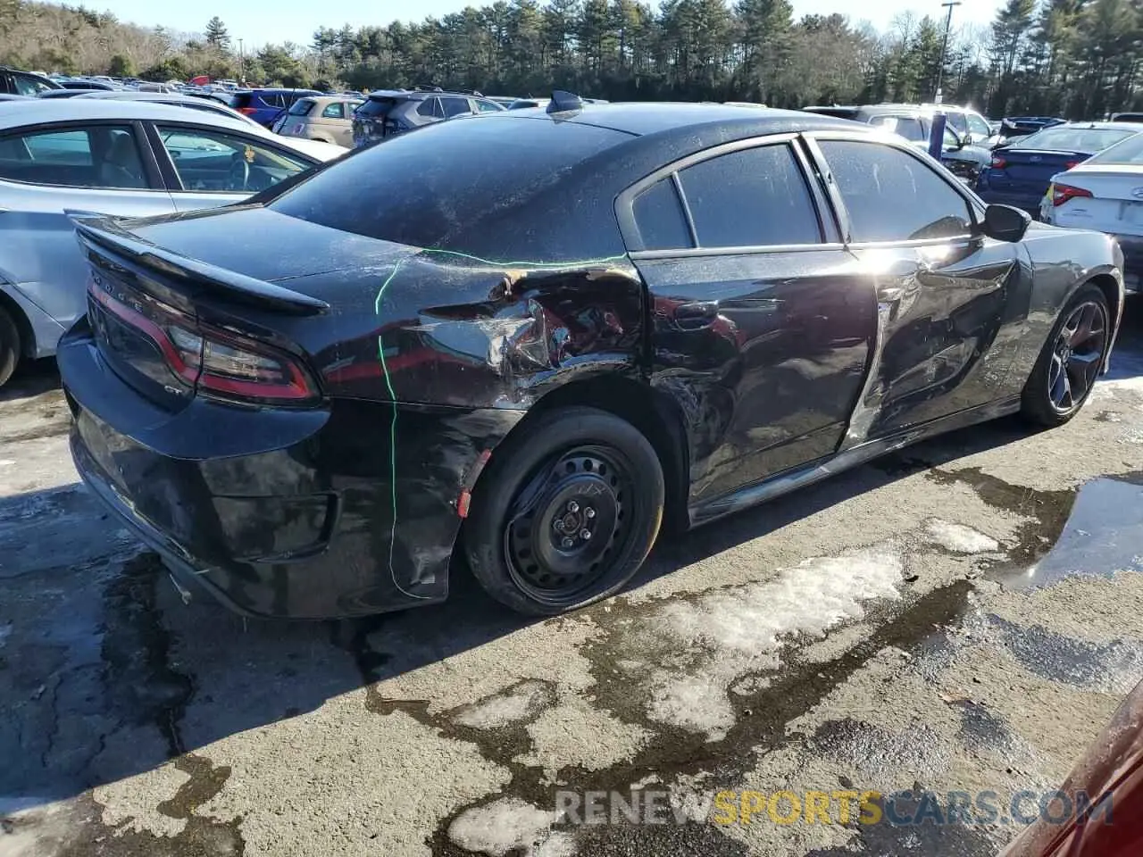 3 fotografías del automóvil dañado 2C3CDXHG1KH684975 DODGE CHARGER 2019