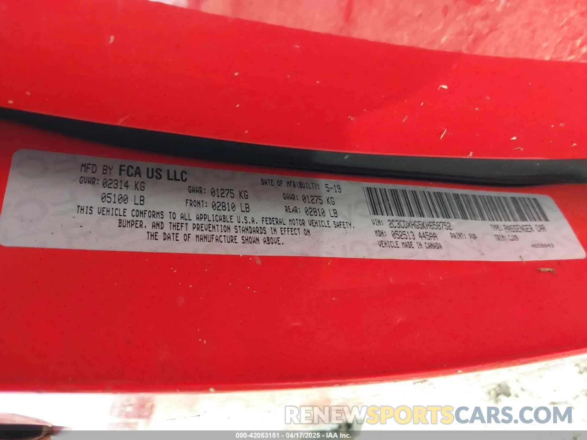 9 fotografías del automóvil dañado 2C3CDXHG5KH658752 DODGE CHARGER 2019