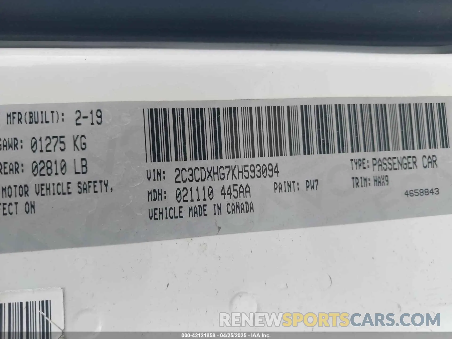 9 fotografías del automóvil dañado 2C3CDXHG7KH593094 DODGE CHARGER 2019