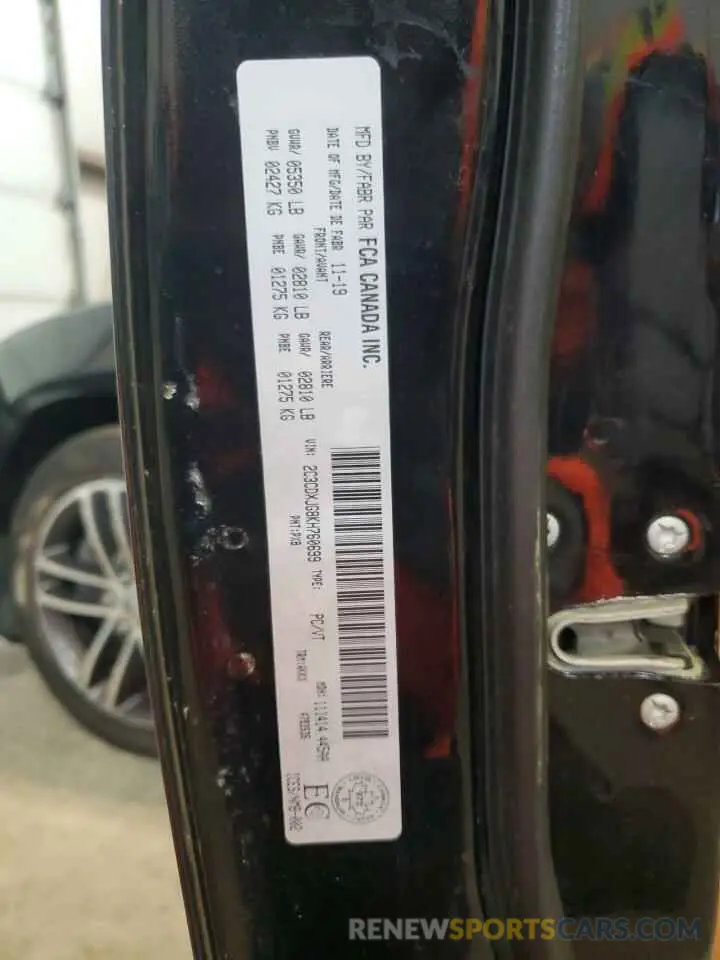 13 fotografías del automóvil dañado 2C3CDXJG8KH760699 DODGE CHARGER 2019