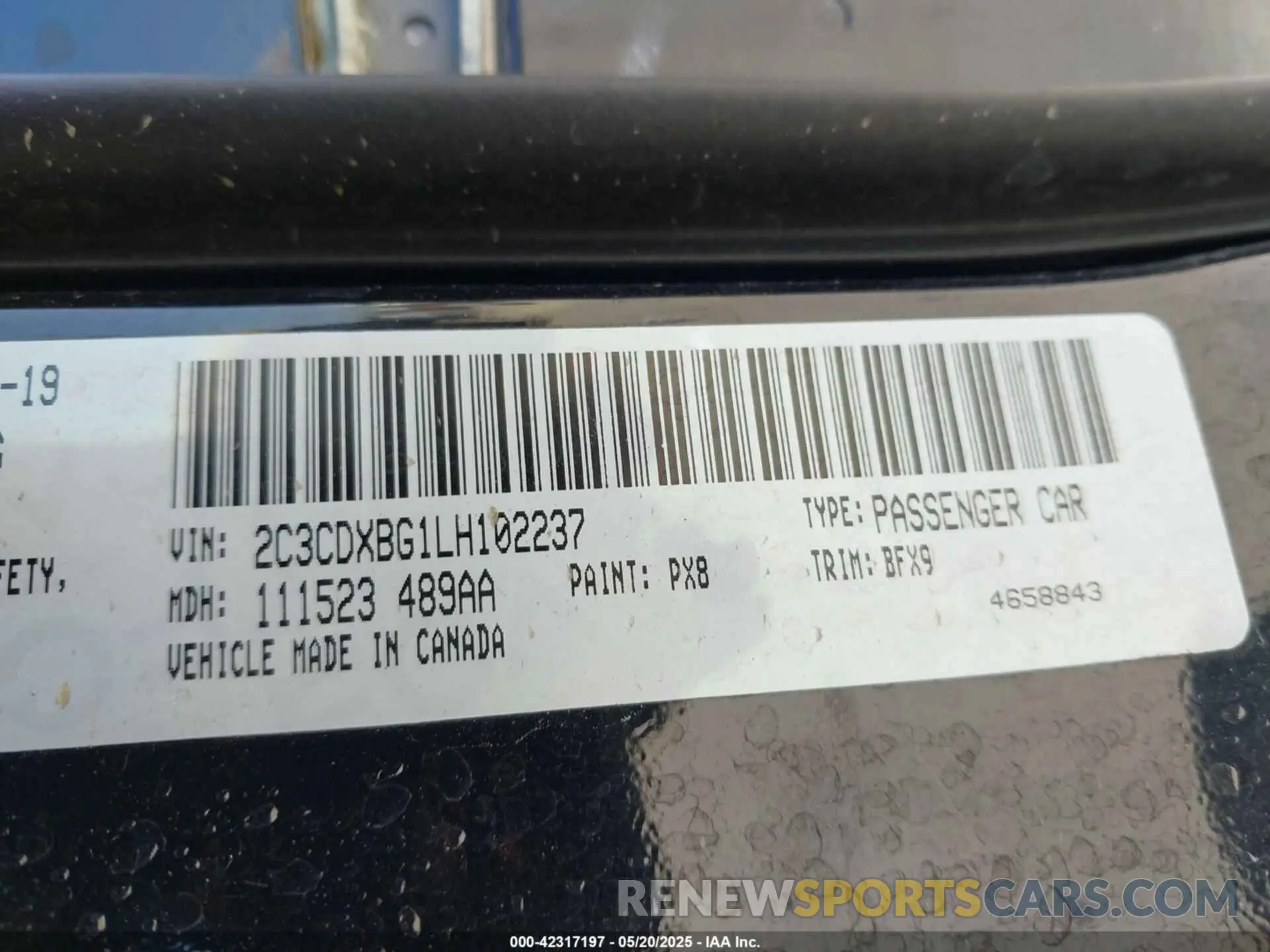 9 fotografías del automóvil dañado 2C3CDXBG1LH102237 DODGE CHARGER 2020