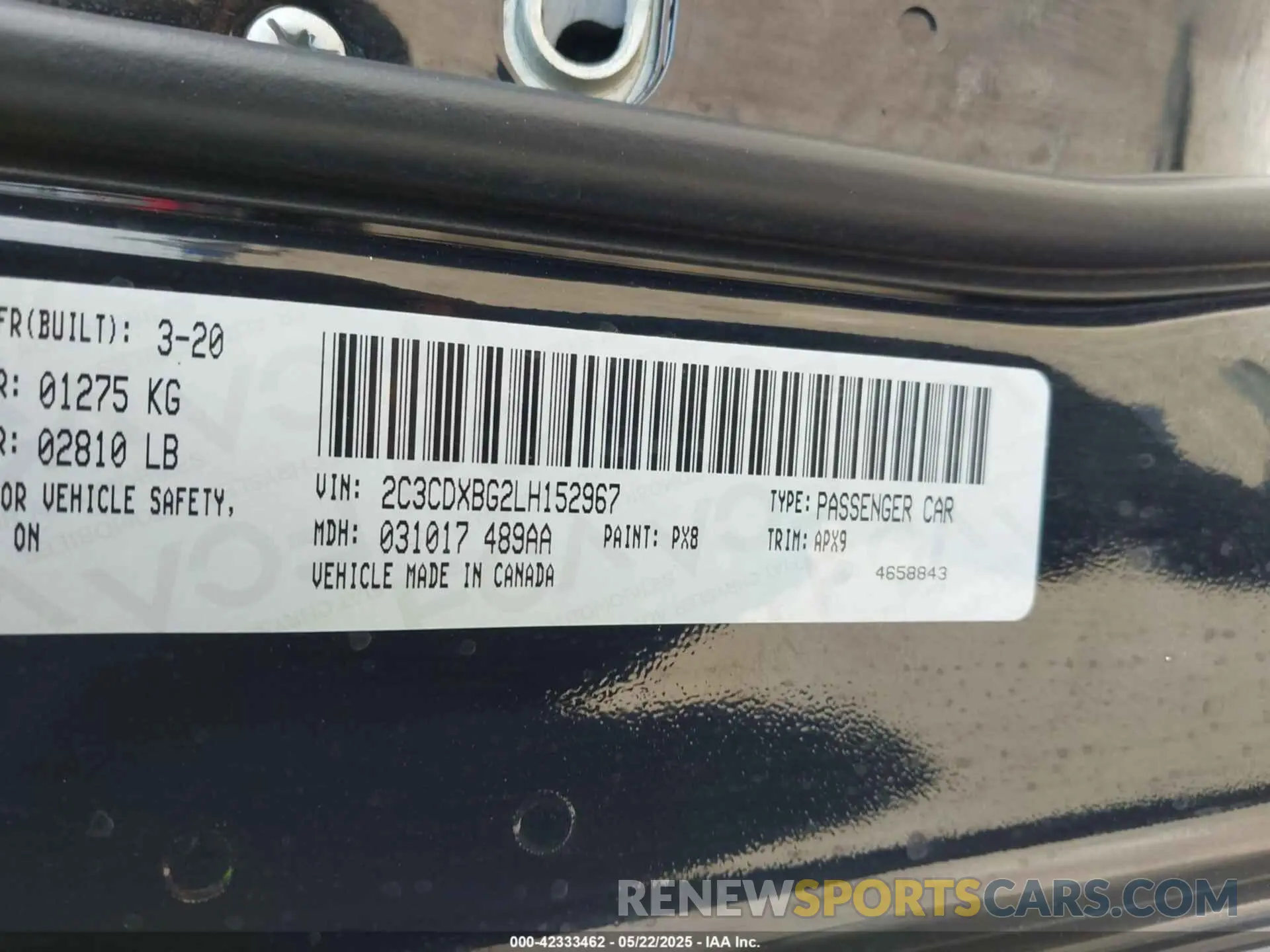 9 fotografías del automóvil dañado 2C3CDXBG2LH152967 DODGE CHARGER 2020