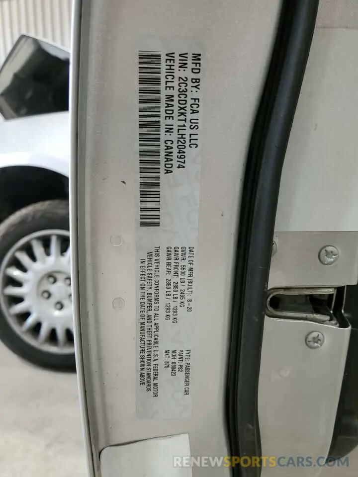 13 fotografías del automóvil dañado 2C3CDXKT1LH204974 DODGE CHARGER 2020