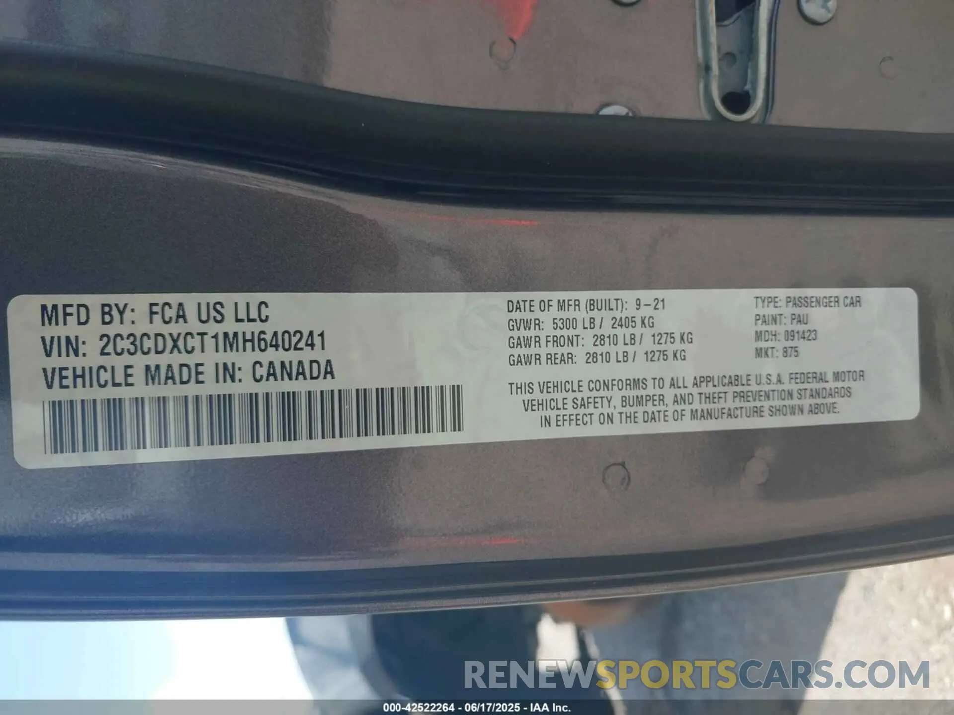 9 fotografías del automóvil dañado 2C3CDXCT1MH640241 DODGE CHARGER 2021