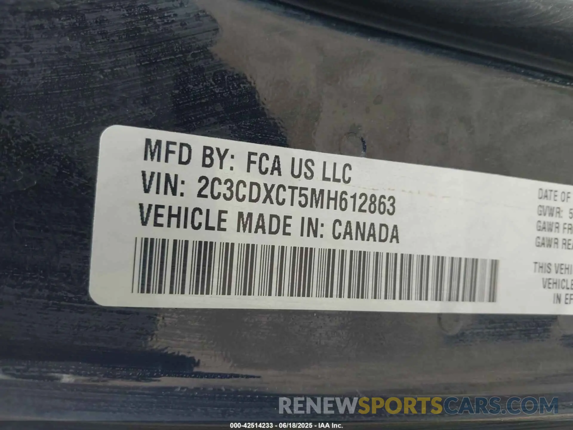 9 fotografías del automóvil dañado 2C3CDXCT5MH612863 DODGE CHARGER 2021