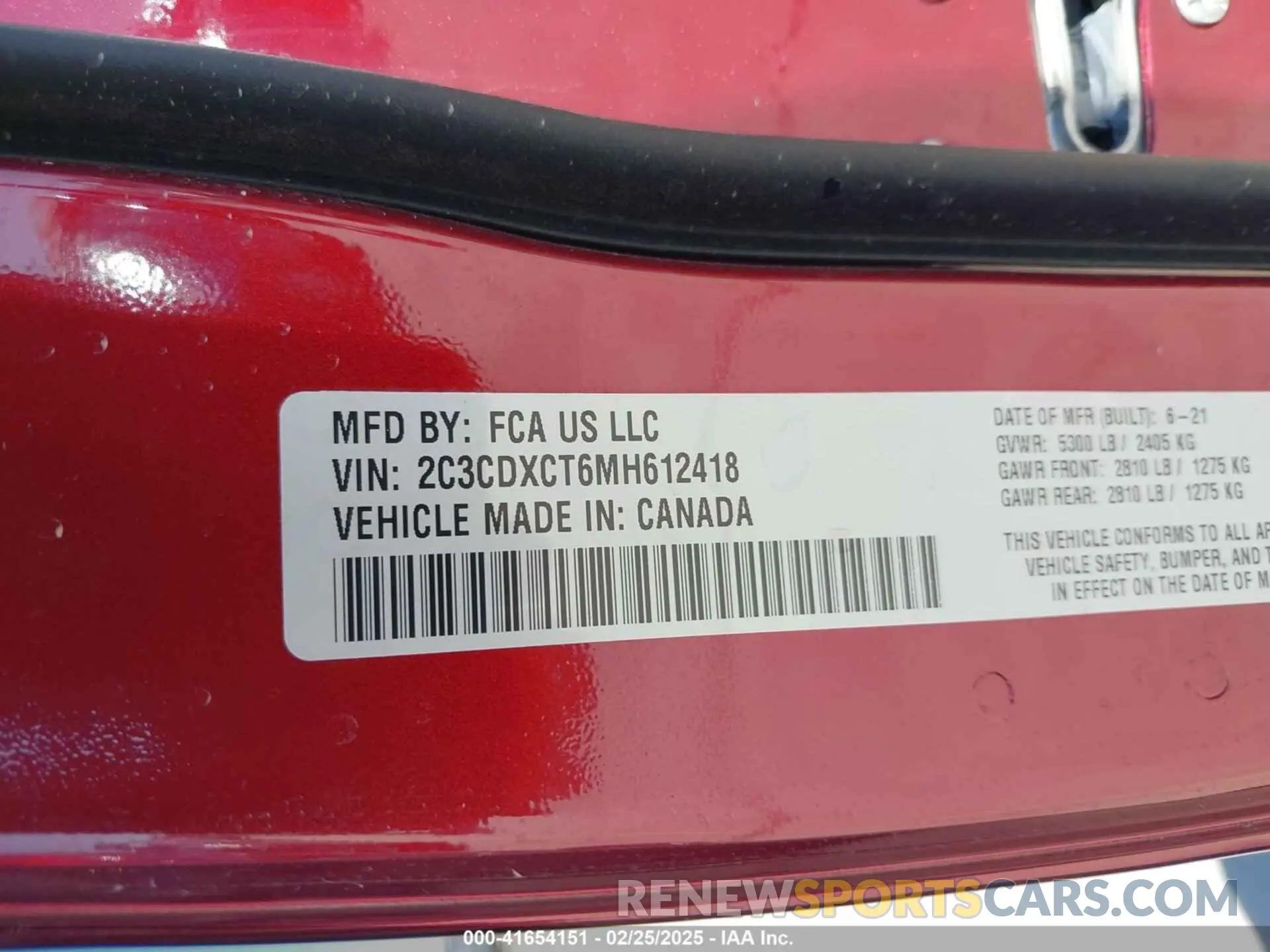 9 fotografías del automóvil dañado 2C3CDXCT6MH612418 DODGE CHARGER 2021