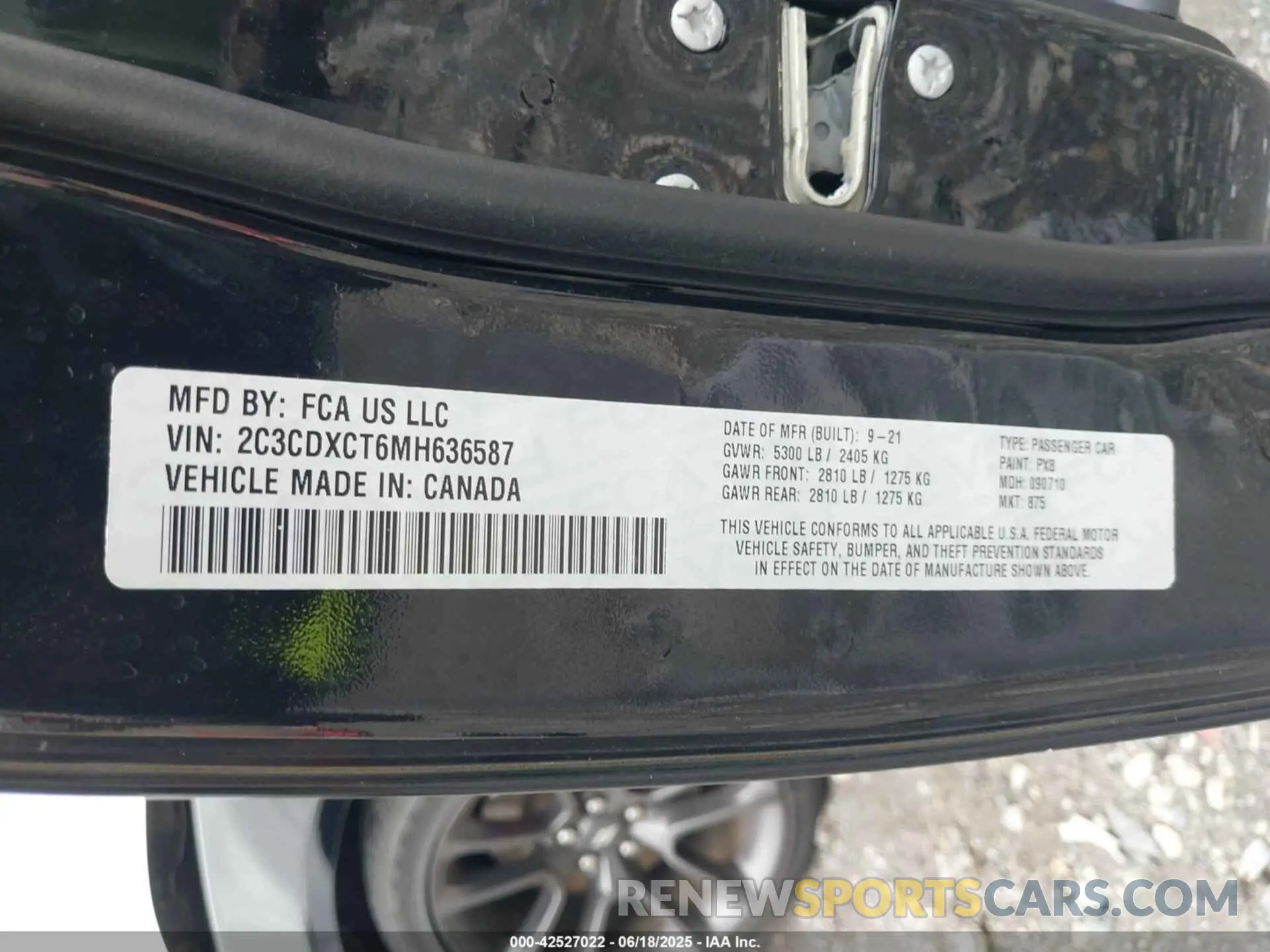 9 fotografías del automóvil dañado 2C3CDXCT6MH636587 DODGE CHARGER 2021