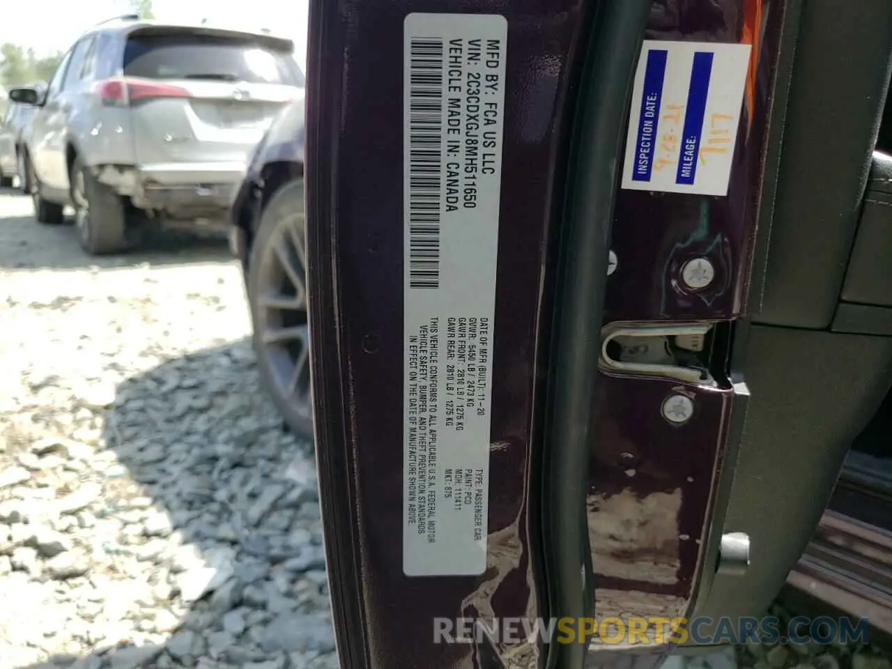 12 fotografías del automóvil dañado 2C3CDXGJ8MH511650 DODGE CHARGER 2021