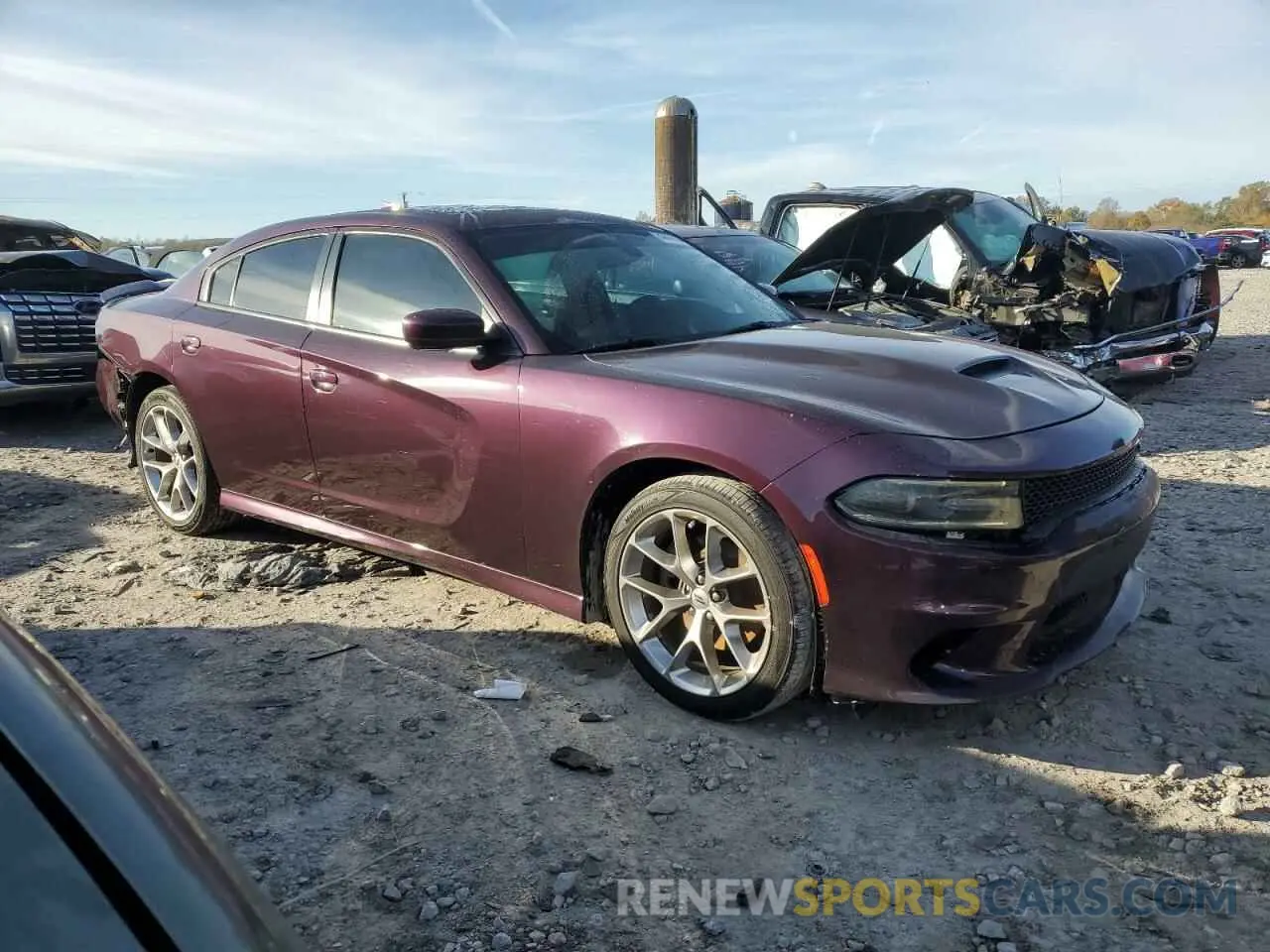 4 fotografías del automóvil dañado 2C3CDXHG5MH605438 DODGE CHARGER 2021