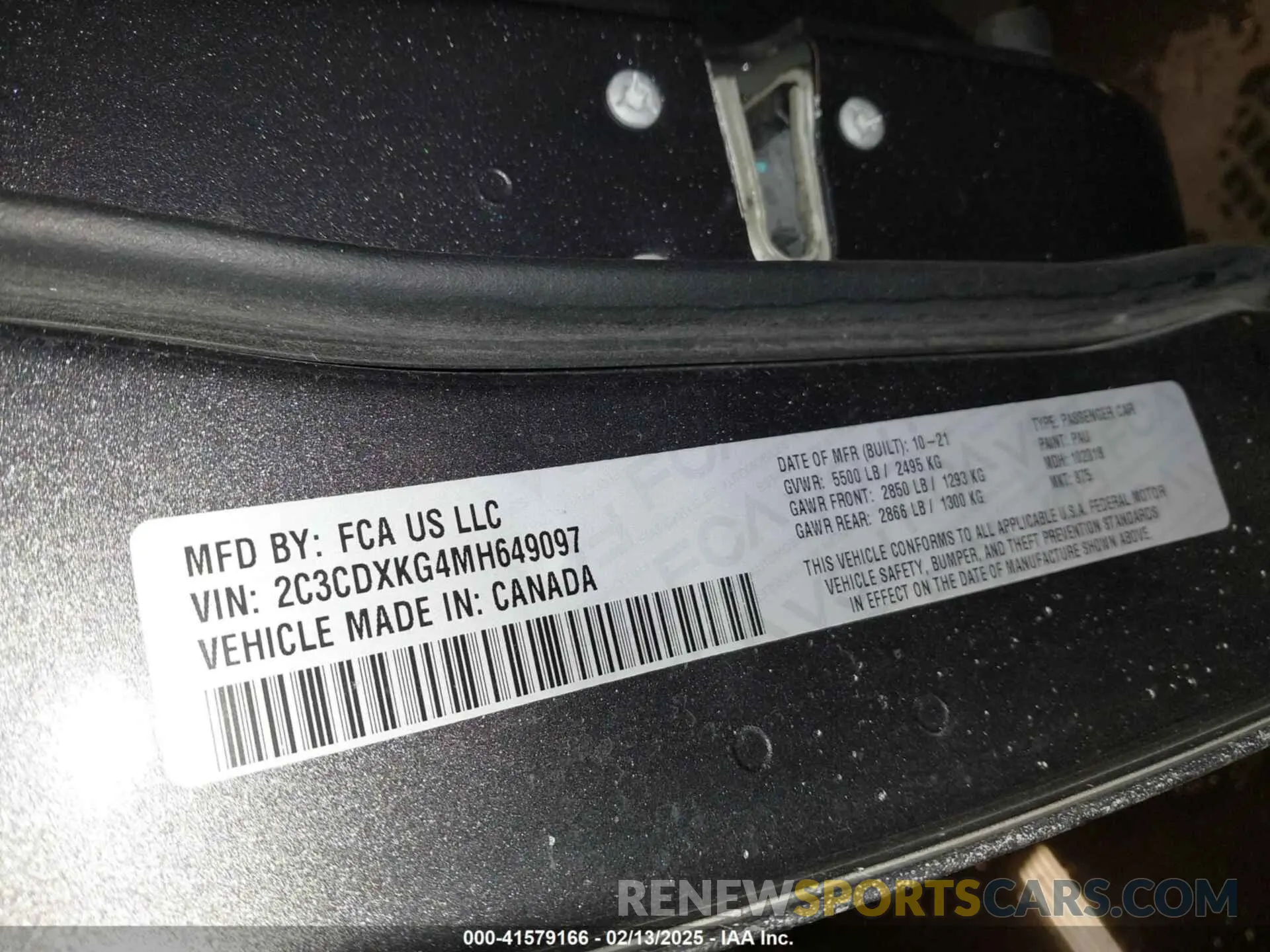 9 fotografías del automóvil dañado 2C3CDXKG4MH649097 DODGE CHARGER 2021