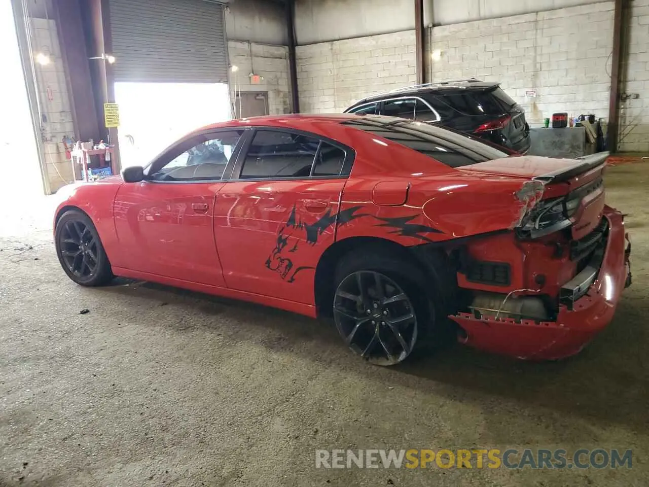 2 fotografías del automóvil dañado 2C3CDXBGXNH262068 DODGE CHARGER 2022