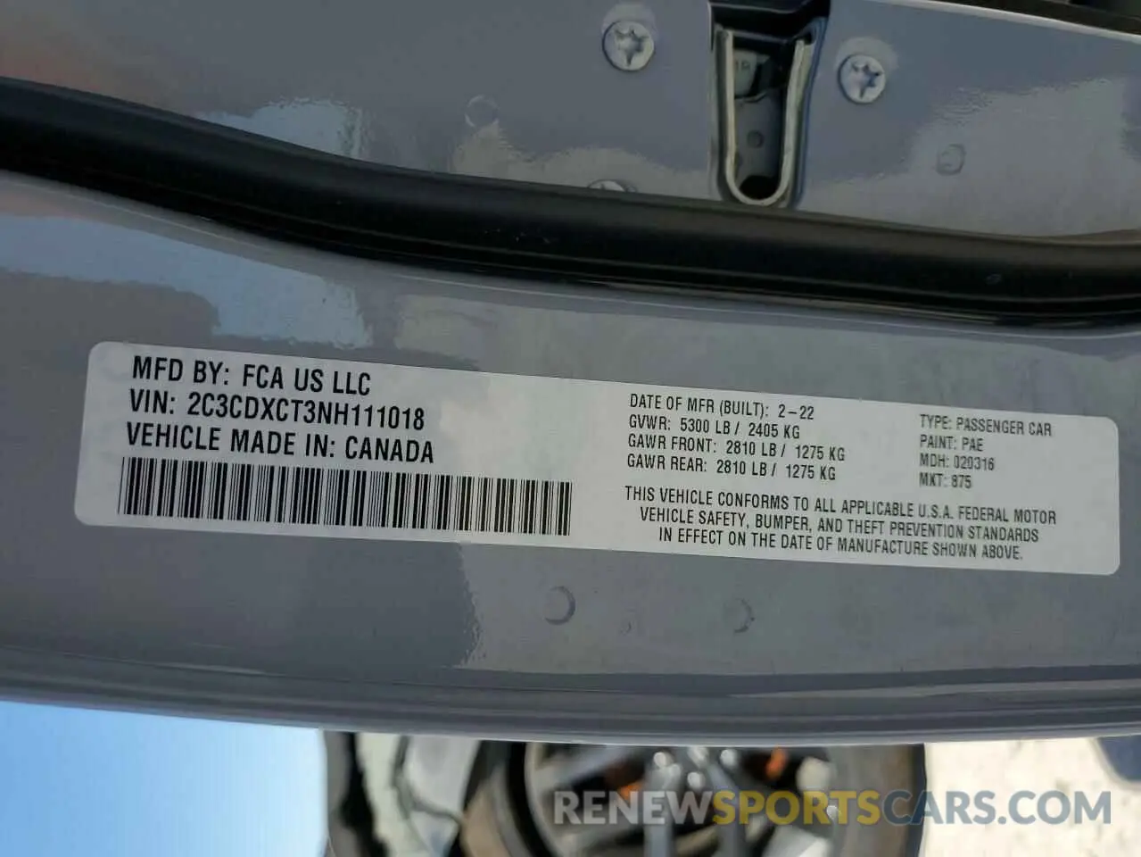 12 fotografías del automóvil dañado 2C3CDXCT3NH111018 DODGE CHARGER 2022