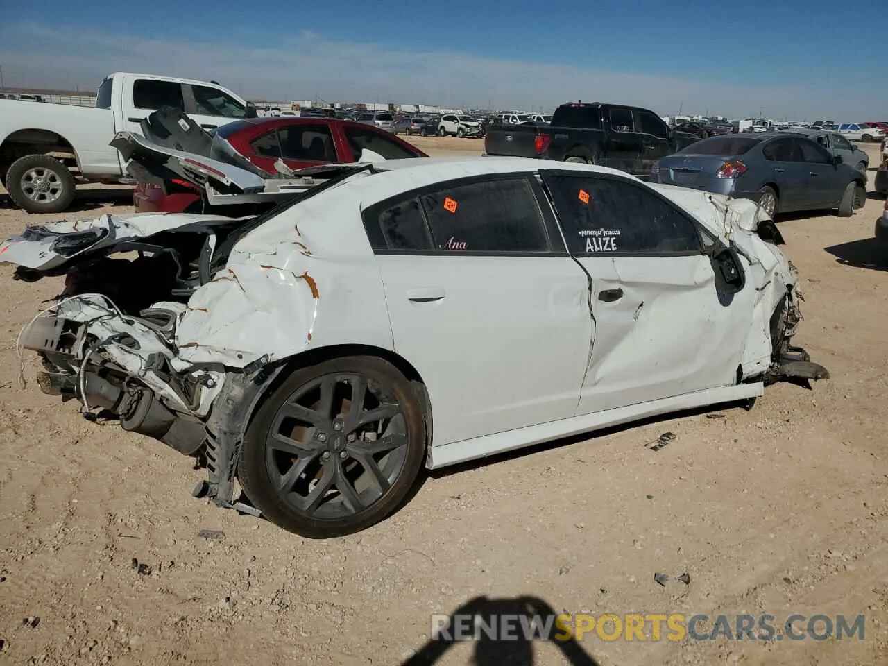 3 fotografías del automóvil dañado 2C3CDXCT6NH256134 DODGE CHARGER 2022