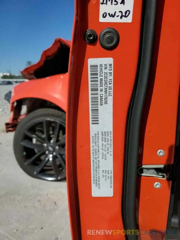 13 fotografías del automóvil dañado 2C3CDXCTXNH176240 DODGE CHARGER 2022