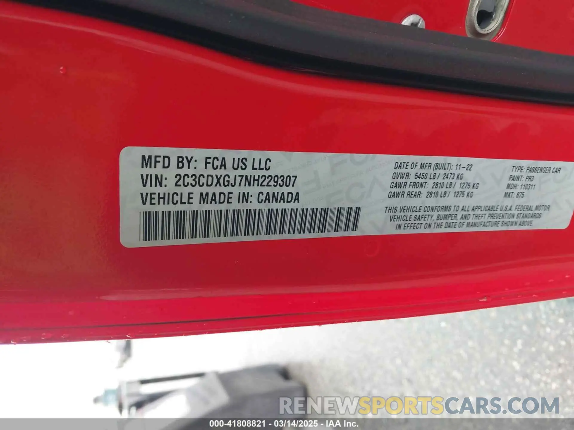 9 fotografías del automóvil dañado 2C3CDXGJ7NH229307 DODGE CHARGER 2022