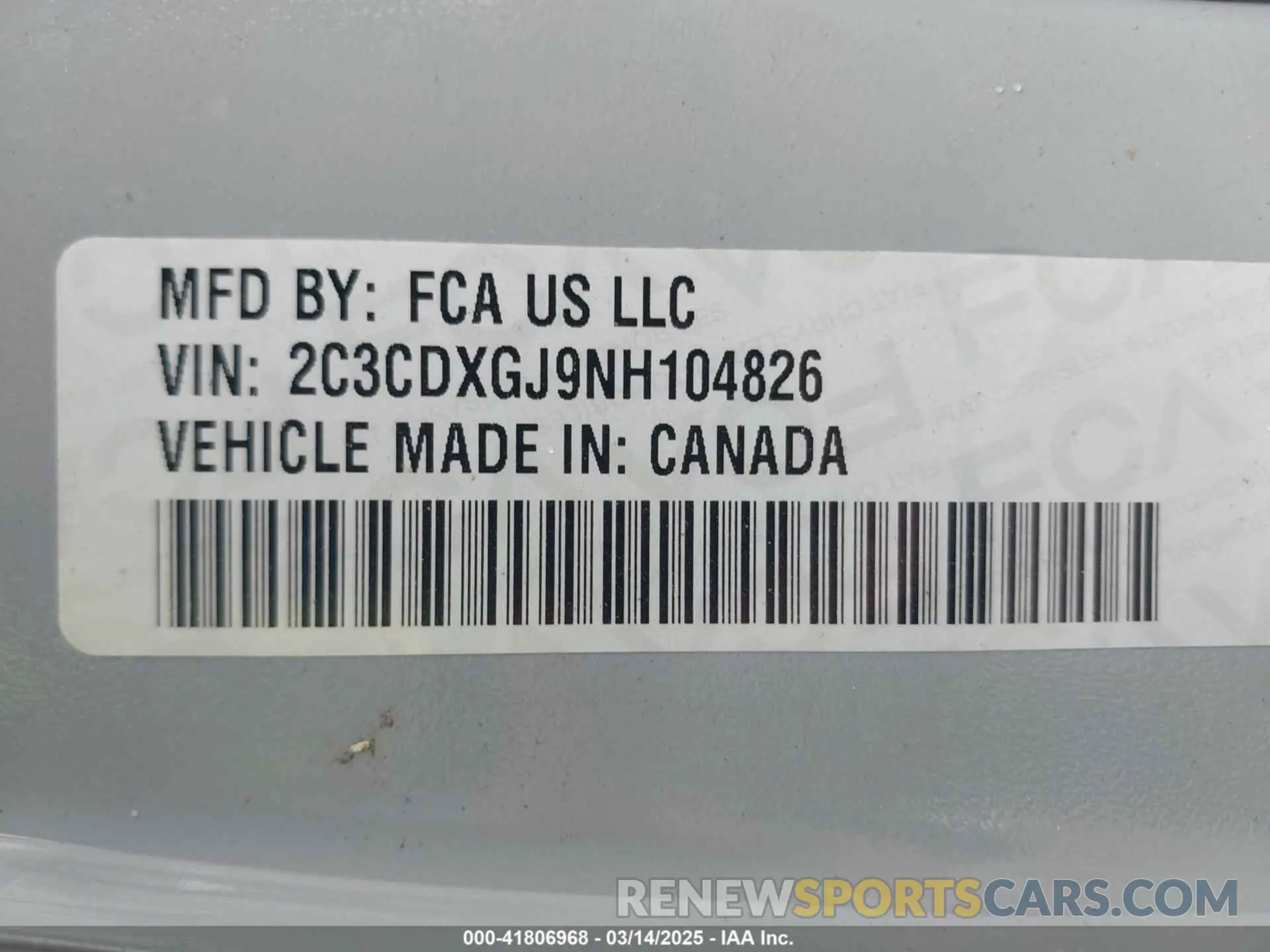 9 fotografías del automóvil dañado 2C3CDXGJ9NH104826 DODGE CHARGER 2022