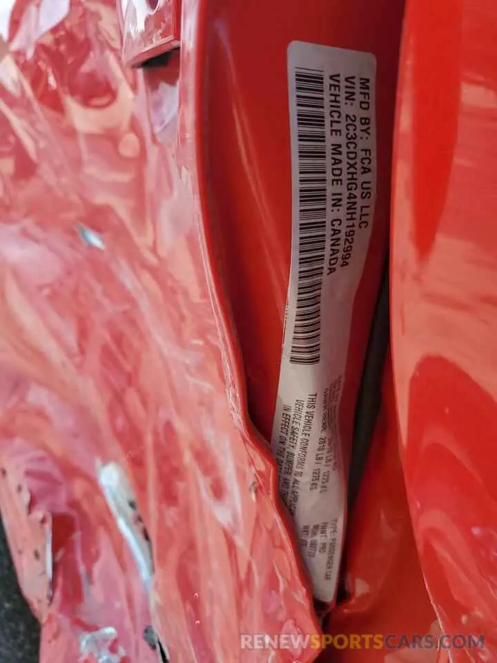13 fotografías del automóvil dañado 2C3CDXHG4NH192994 DODGE CHARGER 2022