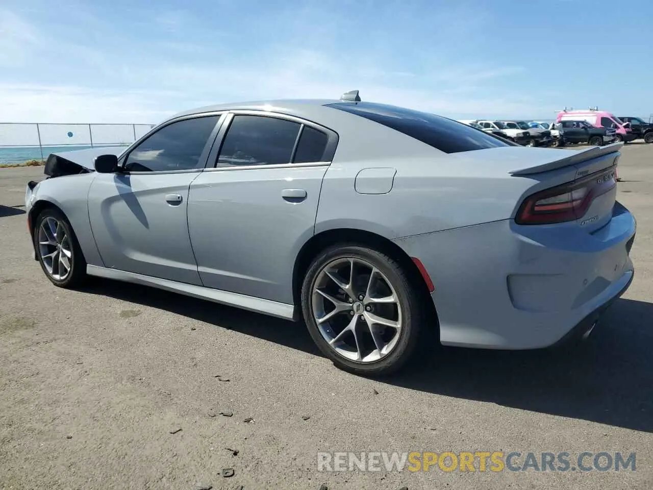 2 fotografías del automóvil dañado 2C3CDXHG6NH202232 DODGE CHARGER 2022