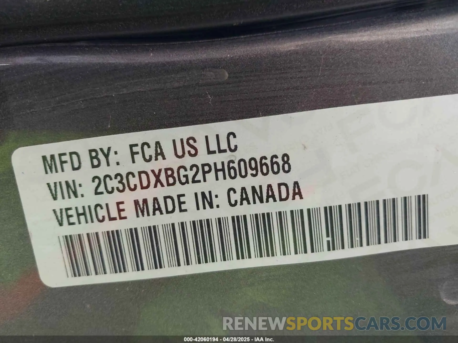 9 fotografías del automóvil dañado 2C3CDXBG2PH609668 DODGE CHARGER 2023