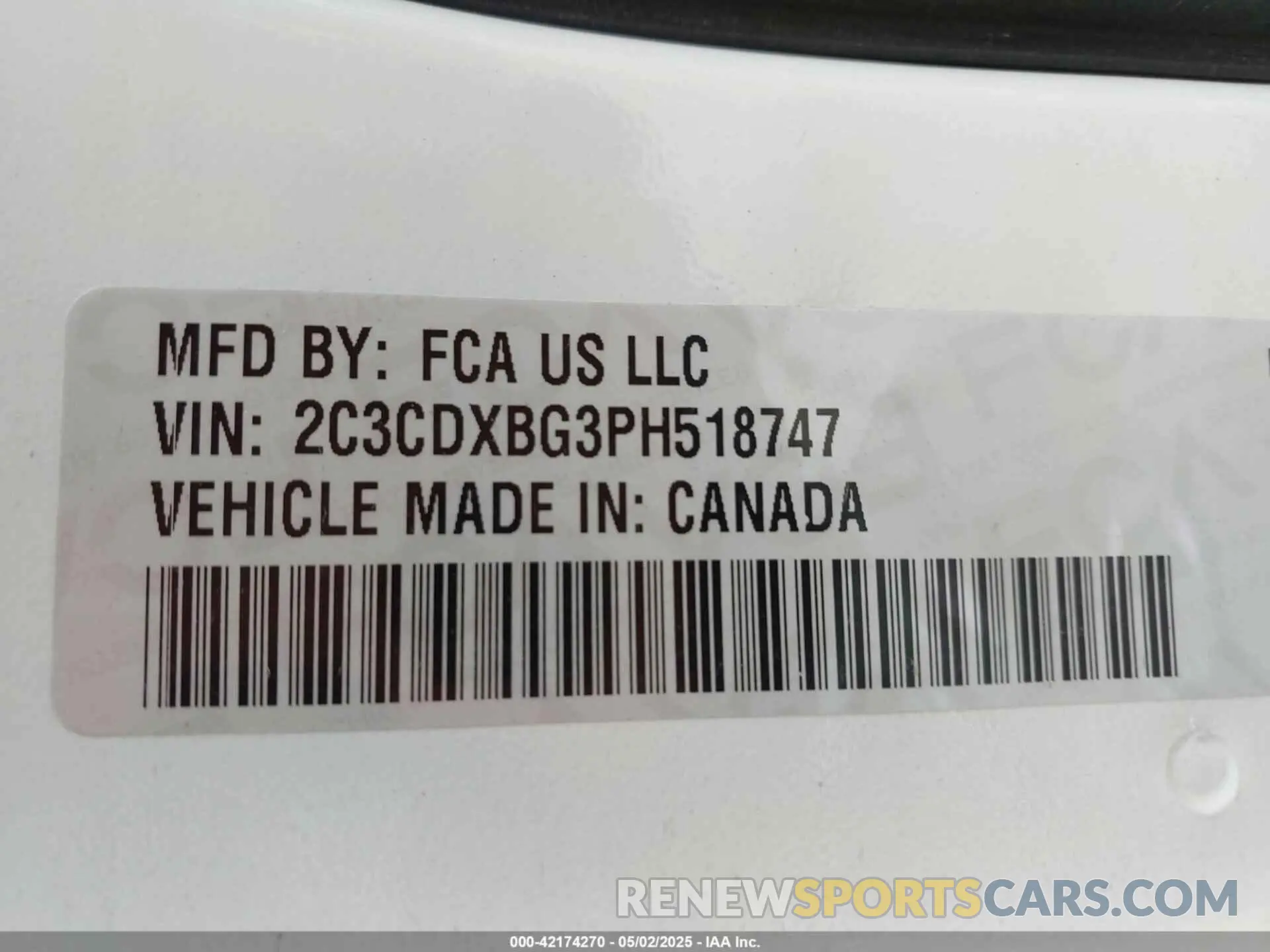 9 fotografías del automóvil dañado 2C3CDXBG3PH518747 DODGE CHARGER 2023