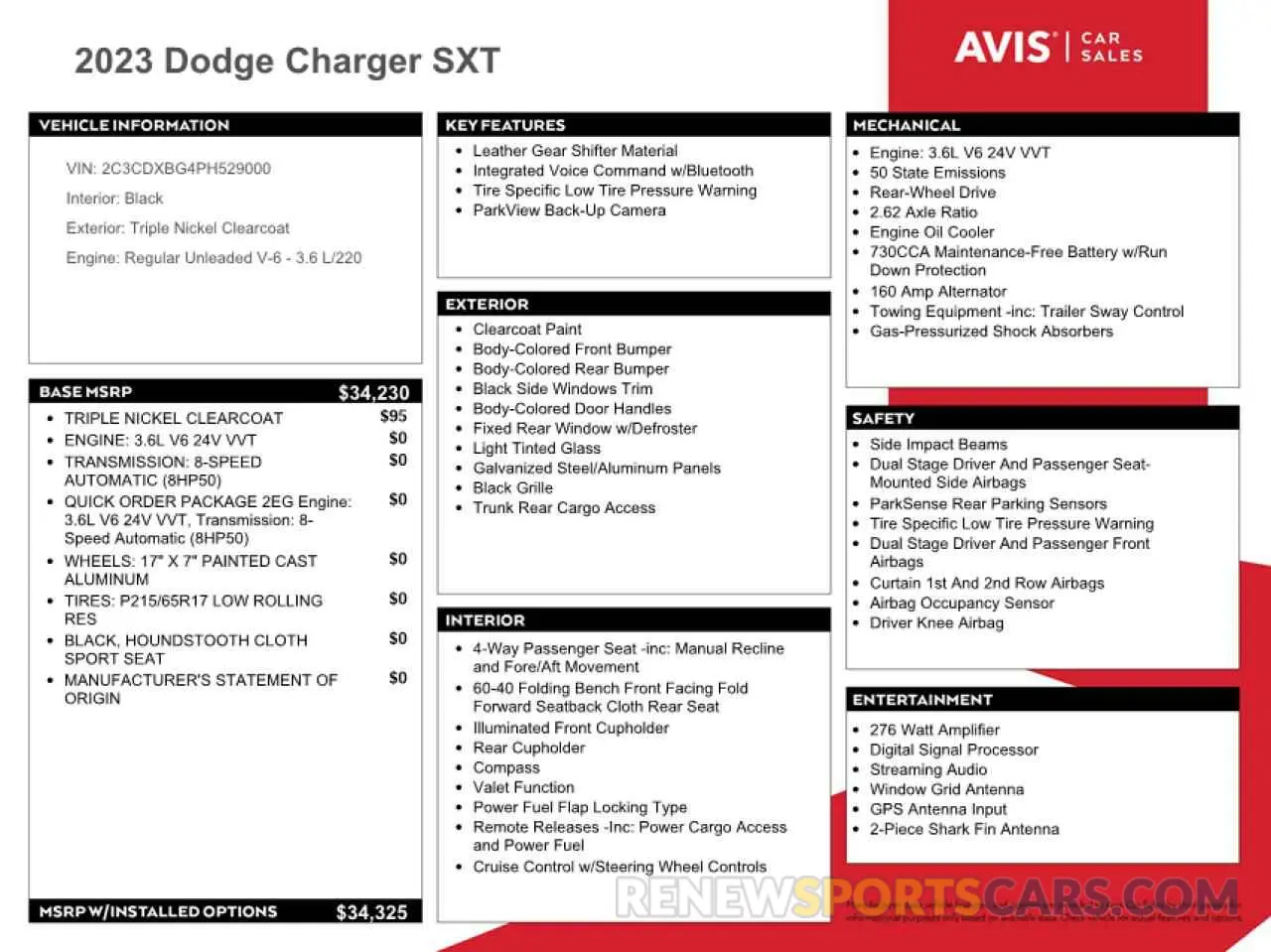 12 fotografías del automóvil dañado 2C3CDXBG4PH529000 DODGE CHARGER 2023