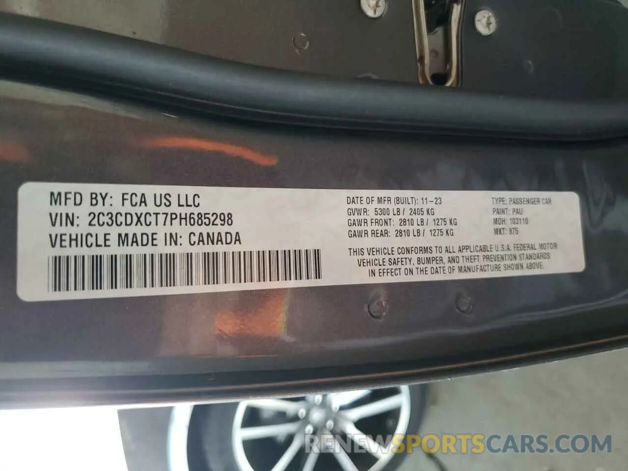 12 fotografías del automóvil dañado 2C3CDXCT7PH685298 DODGE CHARGER 2023
