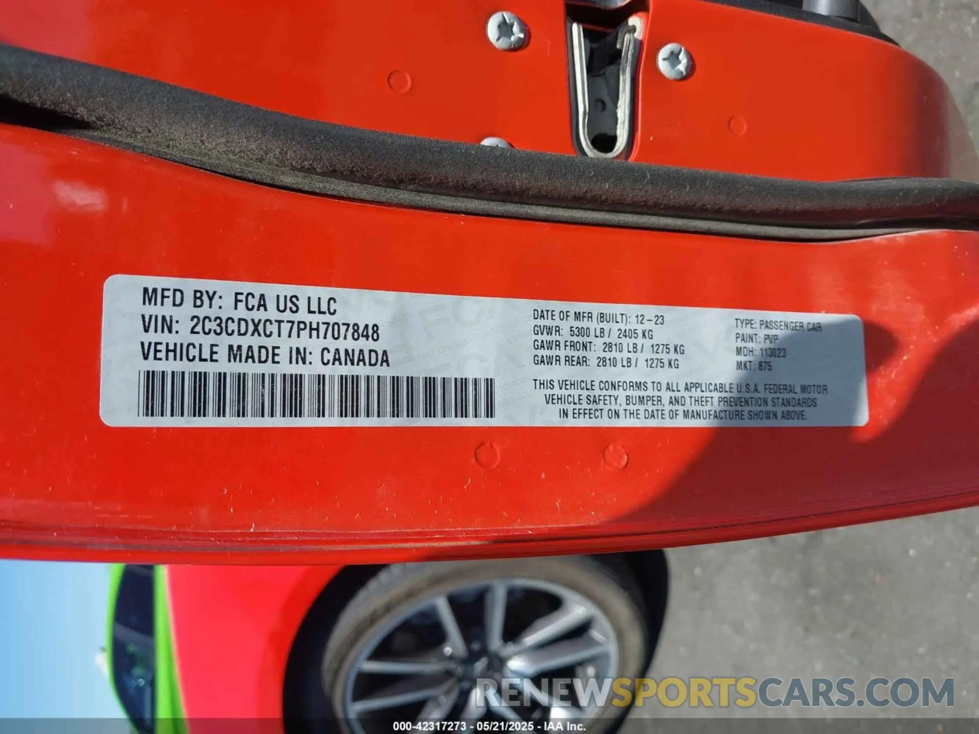 9 fotografías del automóvil dañado 2C3CDXCT7PH707848 DODGE CHARGER 2023