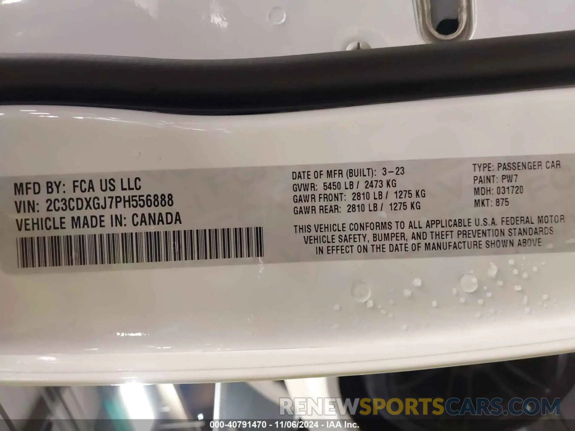 9 fotografías del automóvil dañado 2C3CDXGJ7PH556888 DODGE CHARGER 2023