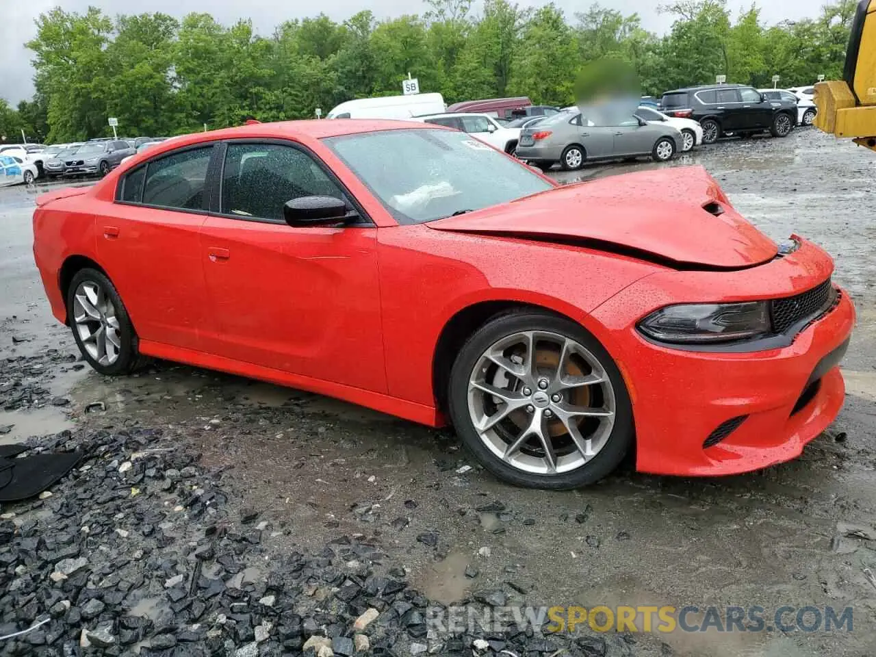4 fotografías del automóvil dañado 2C3CDXHG1PH579392 DODGE CHARGER 2023