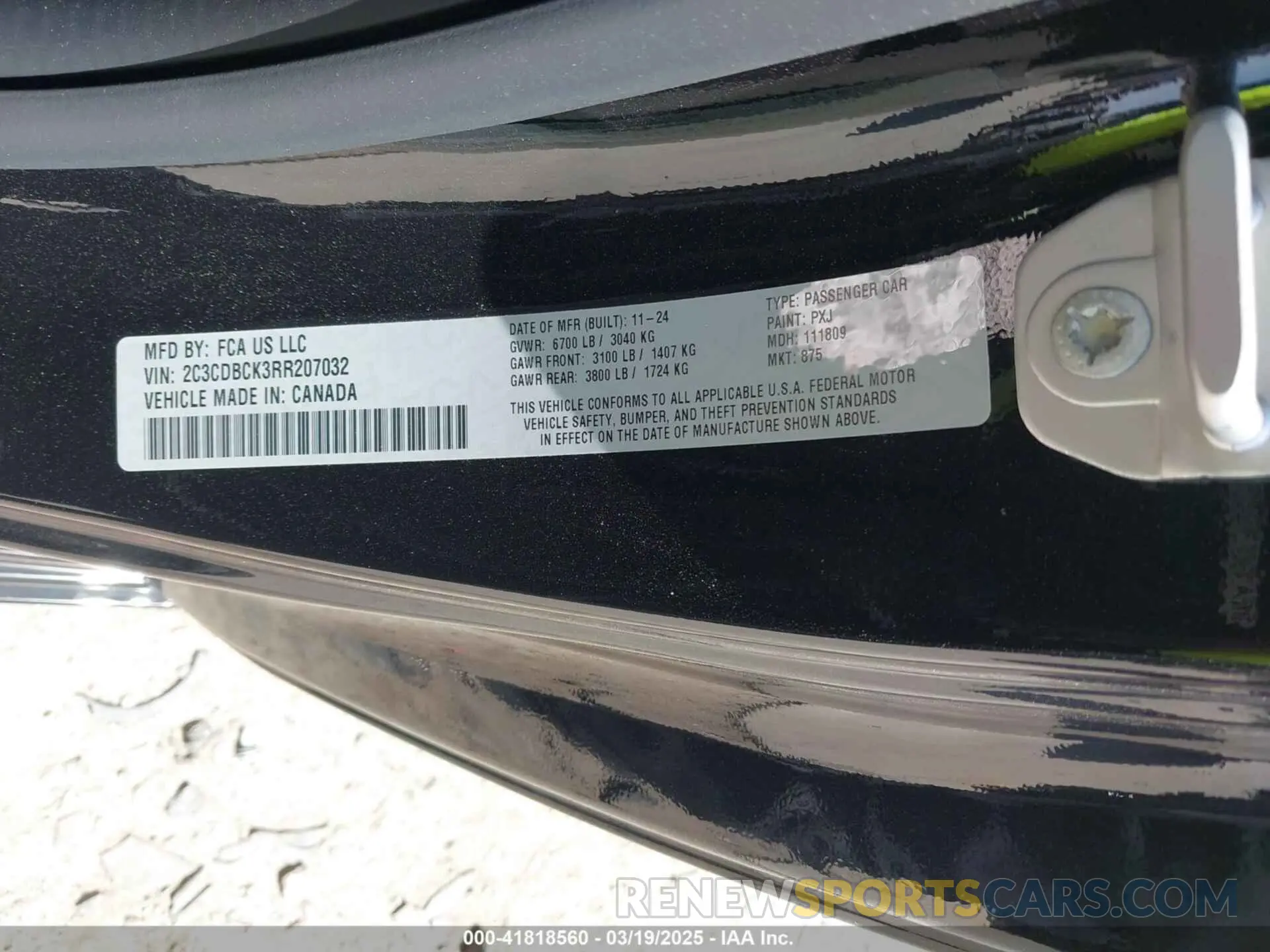9 fotografías del automóvil dañado 2C3CDBCK3RR207032 DODGE CHARGER DAYTONA 2024