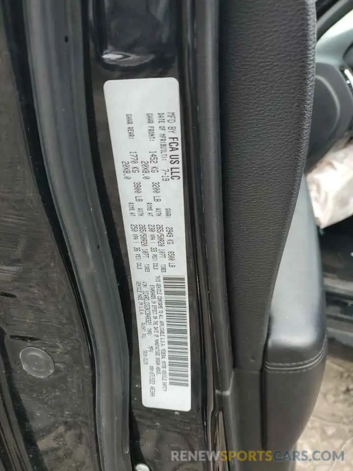 13 fotografías del automóvil dañado 1C4RDJDG3KC848321 DODGE DURANGO 2019