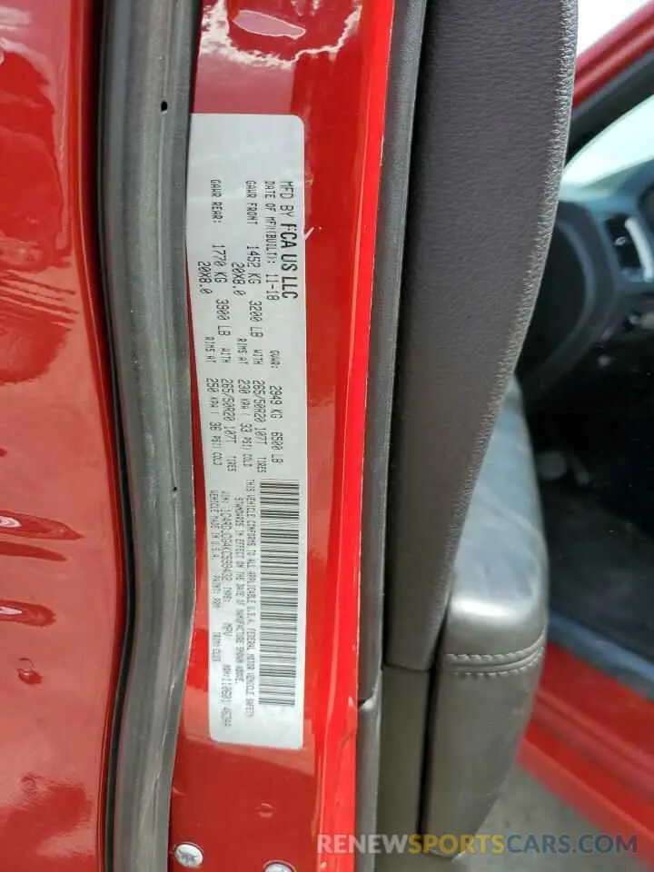 13 fotografías del automóvil dañado 1C4RDJDG4KC599432 DODGE DURANGO 2019