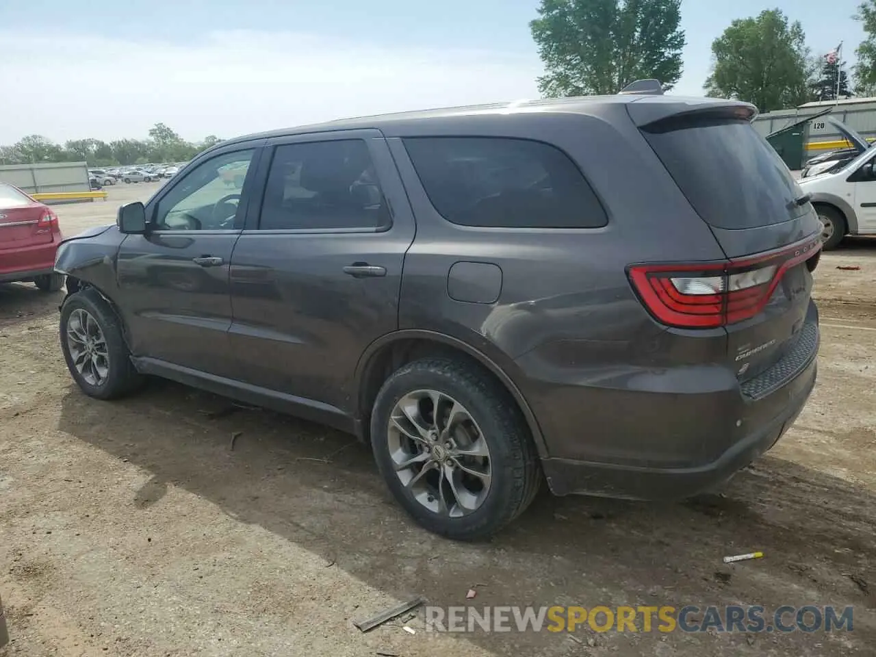 2 fotografías del automóvil dañado 1C4RDJDG4KC744761 DODGE DURANGO 2019