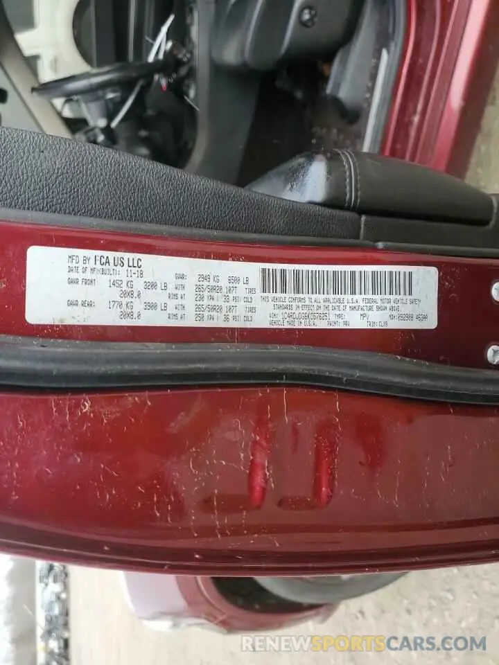 13 fotografías del automóvil dañado 1C4RDJDG6KC576251 DODGE DURANGO 2019