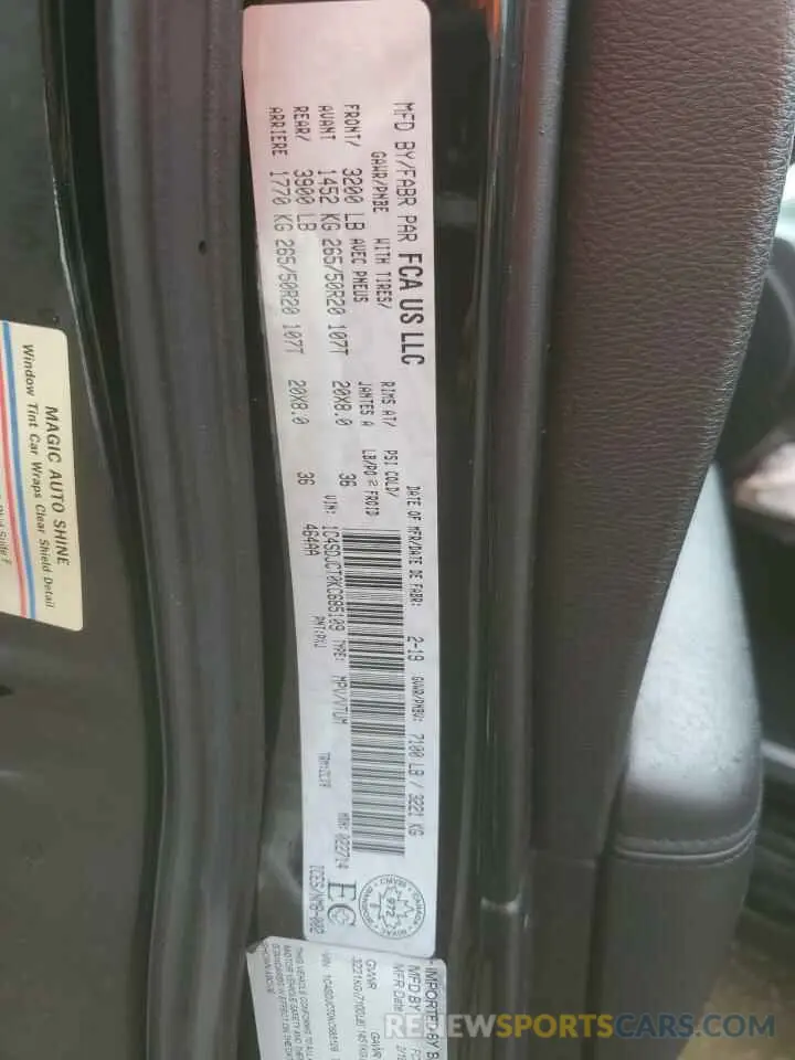 14 fotografías del automóvil dañado 1C4SDJCT0KC685109 DODGE DURANGO 2019