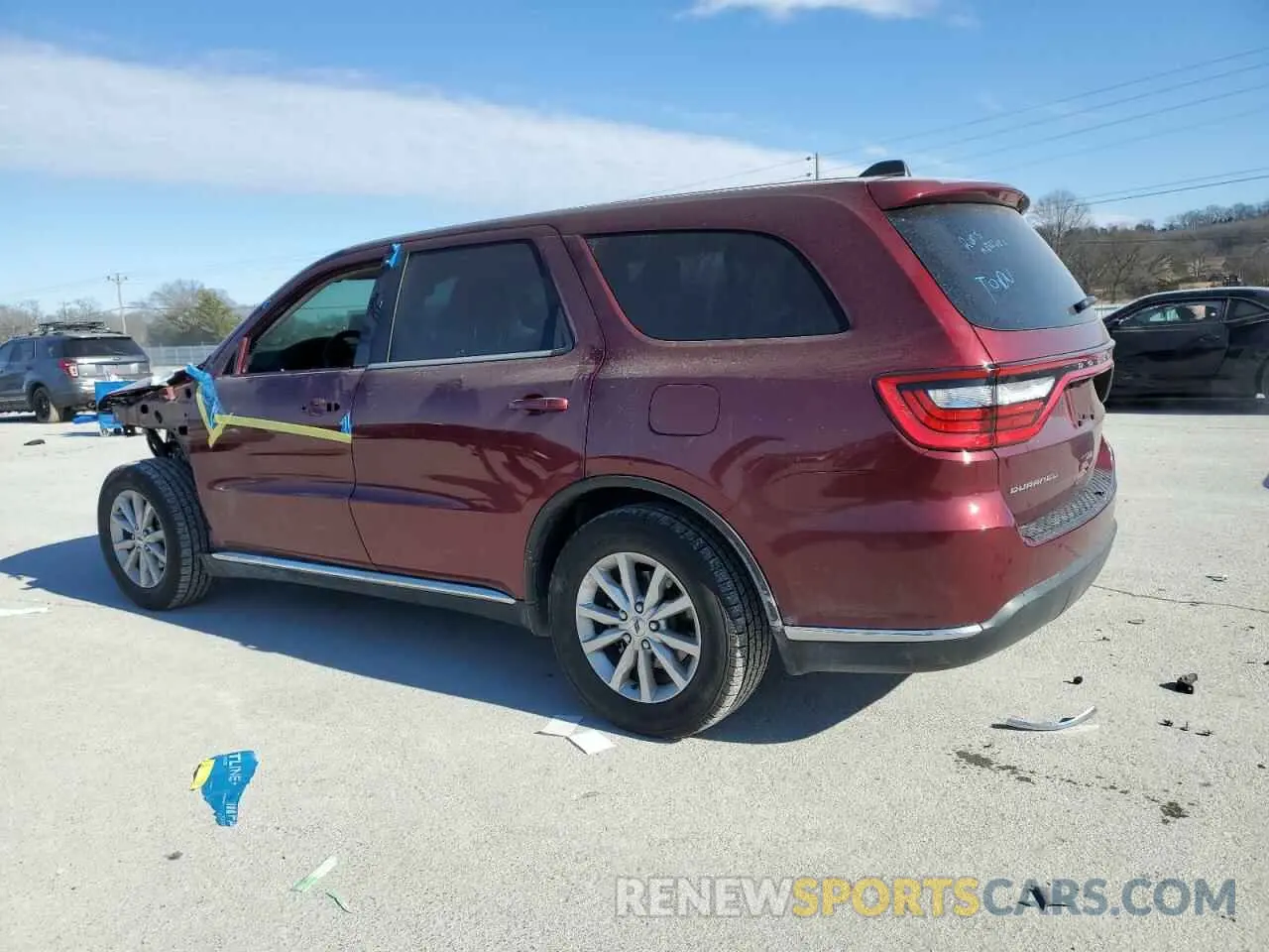 2 fotografías del automóvil dañado 1C4RDHAG5LC393745 DODGE DURANGO 2020