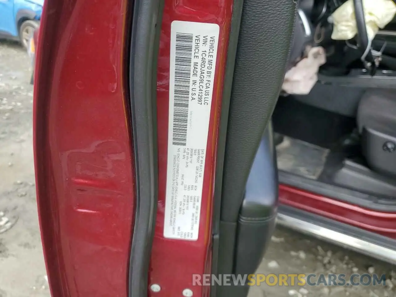 14 fotografías del automóvil dañado 1C4RDJAG9LC412997 DODGE DURANGO 2020