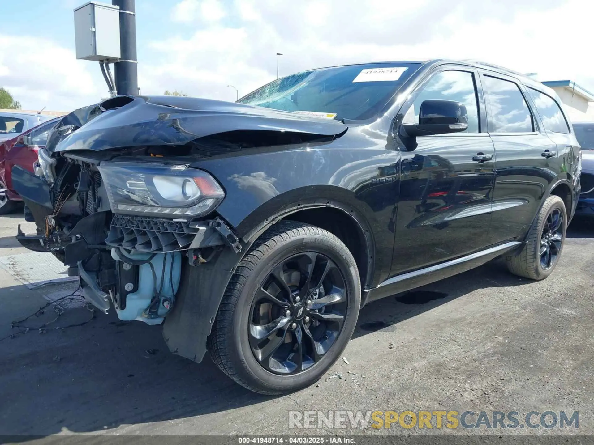 2 fotografías del automóvil dañado 1C4SDJCT5LC330499 DODGE DURANGO 2020