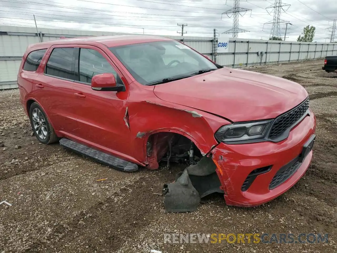 4 fotografías del automóvil dañado 1C4RDJDG6MC549022 DODGE DURANGO 2021