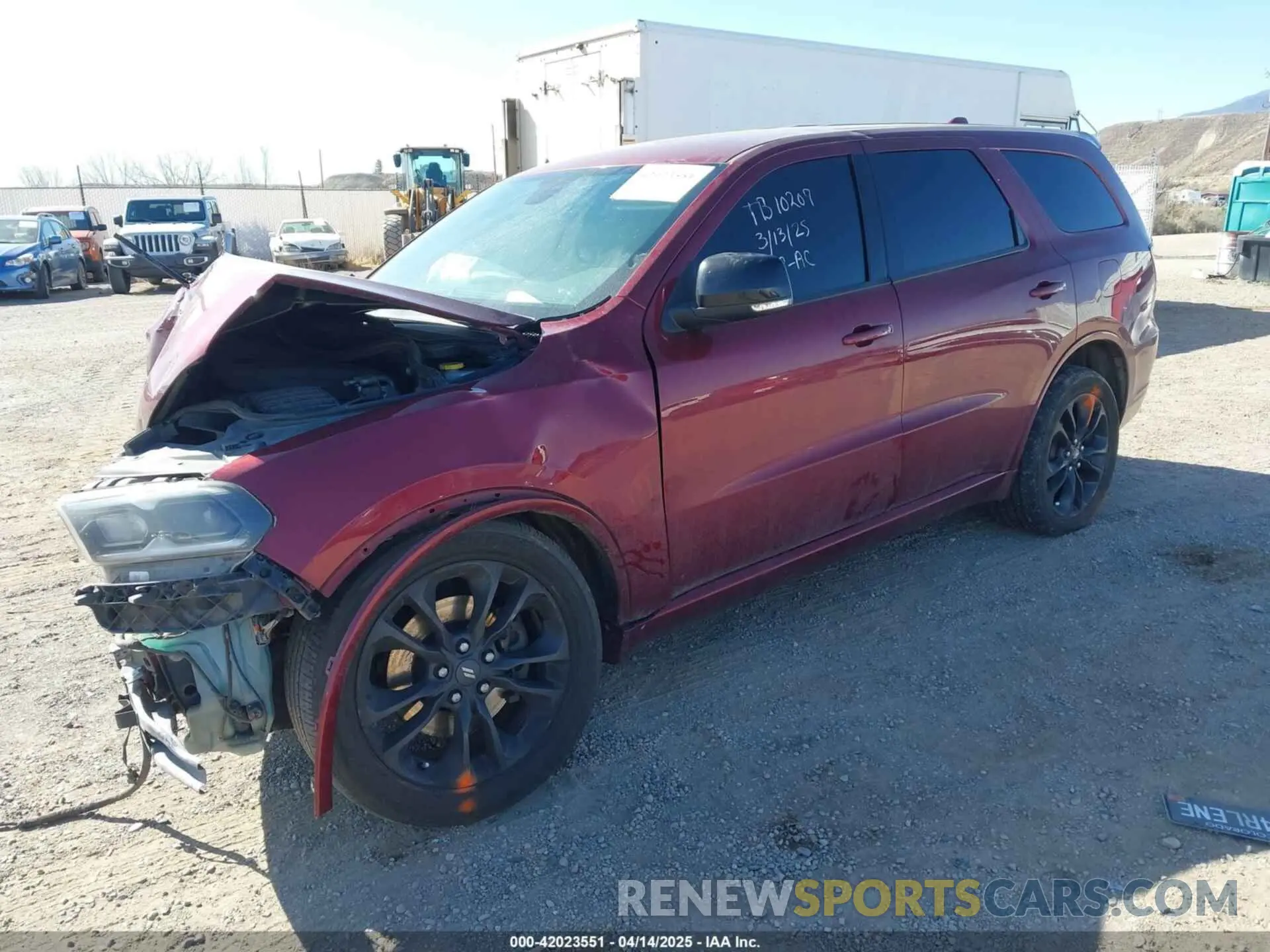 2 fotografías del automóvil dañado 1C4RDJDG8MC636971 DODGE DURANGO 2021