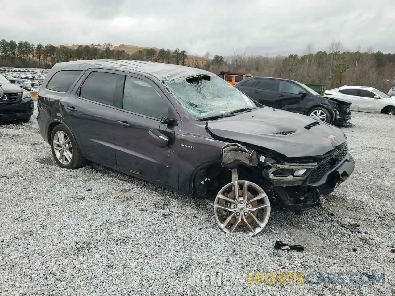 4 fotografías del automóvil dañado 1C4SDHCTXMC659774 DODGE DURANGO 2021