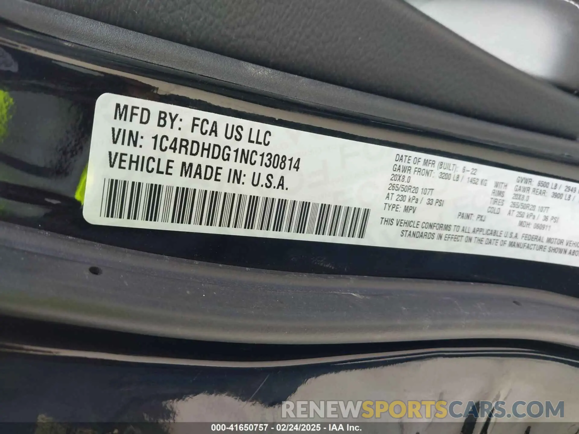 9 fotografías del automóvil dañado 1C4RDHDG1NC130814 DODGE DURANGO 2022