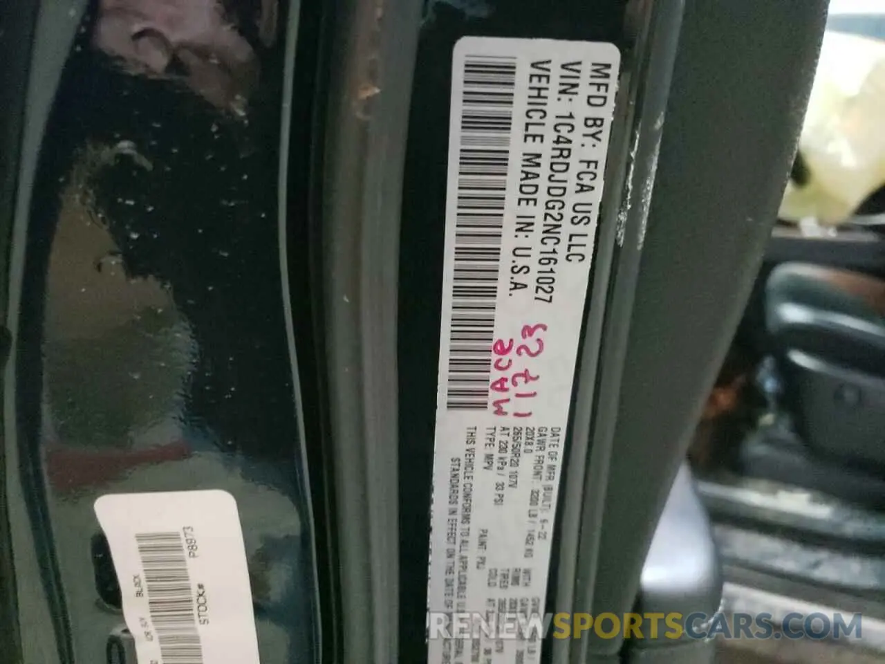 13 fotografías del automóvil dañado 1C4RDJDG2NC161027 DODGE DURANGO 2022