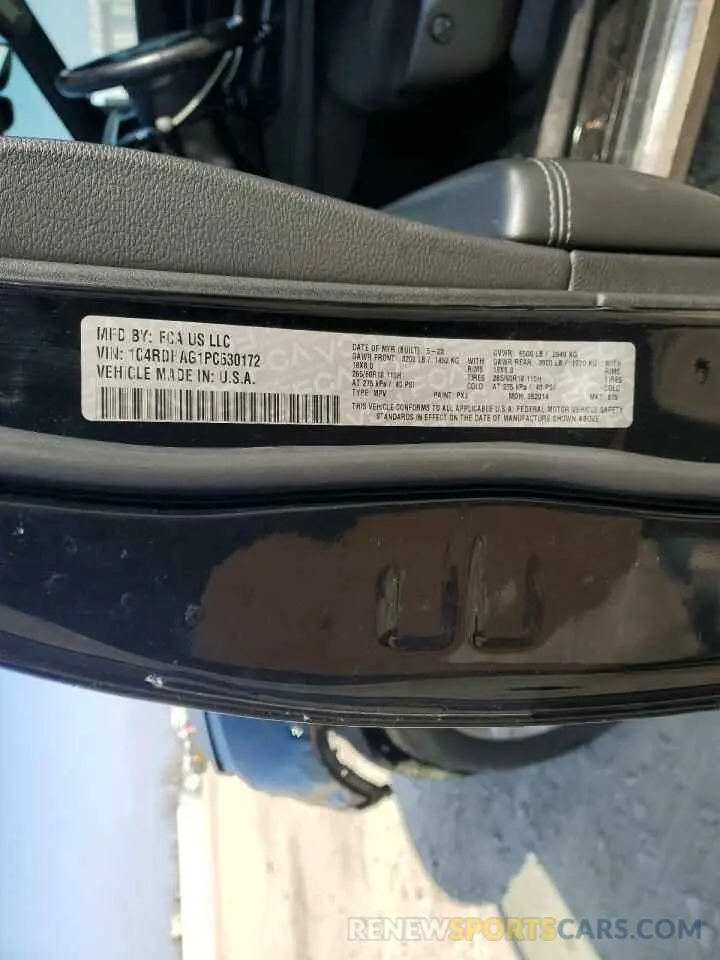 12 fotografías del automóvil dañado 1C4RDHAG1PC630172 DODGE DURANGO 2023