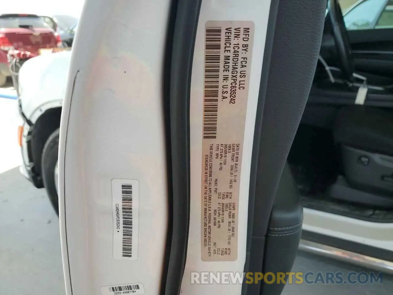 14 fotografías del automóvil dañado 1C4RDHAGXPC635242 DODGE DURANGO 2023